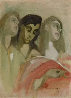 1928 Prints: Angel Fragment, after El Greco, 1928-1929. Creator: Helene Schjerfbeck