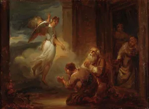 Apocrypha Prints: The Angel Leaves Tobias, 1820-1823. Creator: Alexander Lauréus