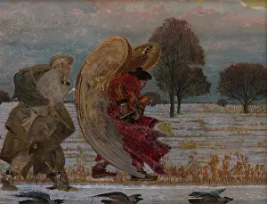 Behind the Angel (left part of the triptych), 1901. Creator: Jacek Malczewski