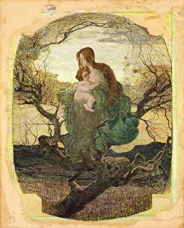Protection Prints: The Angel of Life. Artist: Segantini, Giovanni (1858-1899)