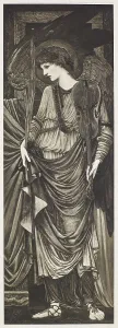 Palm Leaf Prints: Angel of the Martyrs (with Violin), c1880s, (1900). Creator: Unknown