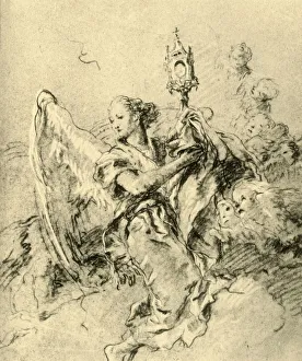 Angel with Monstrance, 1767-1769, (1928). Artist: Giovanni Battista Tiepolo Angel with Monstrance, 1767-1769, (1928). Artist: Giovanni Battista Tiepolo