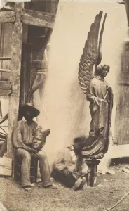 Sainte Chapelle Prints: [Angel of the Passion, Sainte-Chapelle, Paris], 1853-1854. Creator: Auguste Mestral