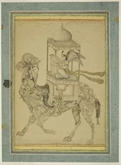 Composite Gallery: Angel (Peri) Riding a Composite Camel, c. 1700. Creator: Unknown