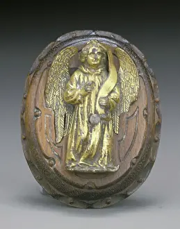Document Prints: Angel on Plaque, 15th century. Creator: Unknown