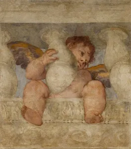 Paolo 1528 1588 Prints: Angel seated on a balustrade