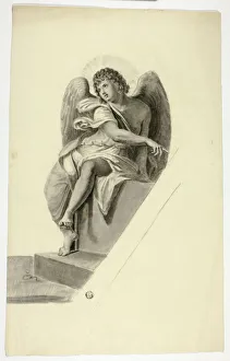 Elizabeth Heaphy Prints: Angel Seated by Tomb, n. d. Creator: Elizabeth Murray