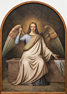 Nivaagaard Collection Prints: The Angel at the Tomb of Christ, 1846. Creator: Johan Ludvig Gebhard Lund