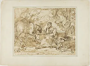 Angelica Resting at a Fountain, n.d. Creator: Giuseppe Bezzuoli