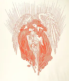 Winged Figures Prints: Angels, 1889. Creator: Reginald Francis Hallward