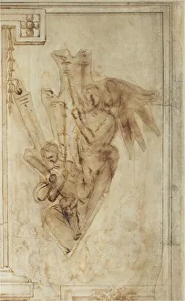 Transfer Prints: Two Angels Carrying Torches, c. 1501. Creator: Filippino Lippi