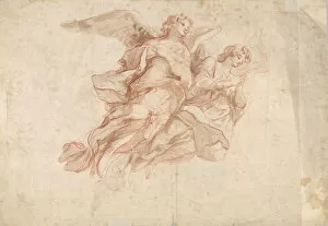Cosmas Gallery: Two Angels Flying; verso: God the Father Seated in the Clouds