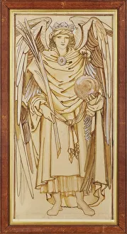 Morris And Co Prints: The Angels of the Hierarchy - Virtutes, 1873. Creator: Sir Edward Coley Burne-Jones