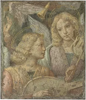 Angels making music, 16th century