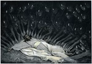 Unconscious Gallery: Angels ministering to Jesus after the Devil has left him, 1897. Artist: James Tissot