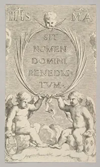 Mellan Claude Collection: Two Angels Seated on Clouds. Creator: Claude Mellan