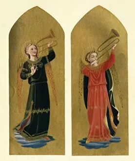 Two Angels with Trumpets, 15th century, (c1909). Artist: Fra Angelico