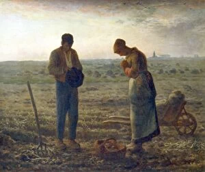 Praying Collection: The Angelus, 1857-1859. Artist: Jean Francois Millet