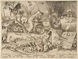 Large Gallery: Anger (Ira), from the series The Seven Deadly Sins, 1558. Creator: Philip Galle