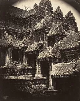 Angkor Wat Gallery: Angle d Une Cour Interieure de la Grande Pagode, 1866. Creator: Emile Gsell