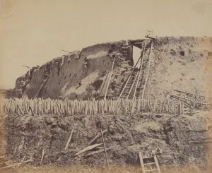 Taku Forts Prints: Angle of North Taku Fort at Which the French Entered, August 21, 1860, 1860