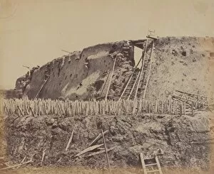 Beato Felix Gallery: Angle of North Taku Fort at Which the French Entered, August 21, 1860, 1860