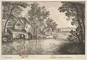 Brueghel Collection: The Angler, 1650. Creator: Wenceslaus Hollar