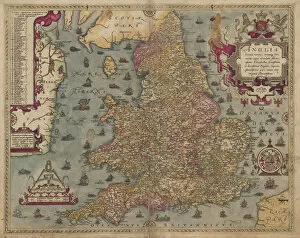 Saxton Gallery: Anglia: England and Wales, 1579. Artist: Saxton, Christopher (ca 1540-ca 1610)