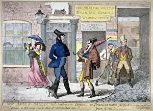 Coachman Gallery: Anglo-Gallic salutations in London, or, practice makes perfect, 1822. Artist