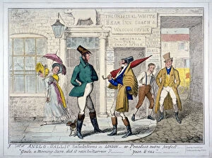 Chatting Gallery: Anglo-Gallic salutations in London - or Practice makes perfect -, 1835. Artist