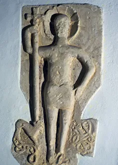 Anglo Saxon Prints: Anglo-Saxon carving of Christ, 11th century