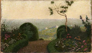 Morbelli Prints: Angolo di giardino (garden corner), 1909. Creator: Morbelli, Angelo (1853-1919)