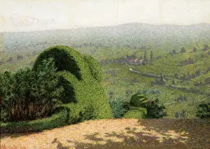 Morbelli Prints: Angolo di giardino (Garden corner), 1912. Creator: Morbelli, Angelo (1853-1919)