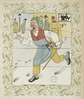 Angry shop-owner, 1900. Creator: Lothar Meggendorfer