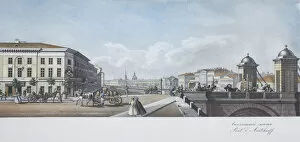 The Anichkov Bridge (From the panorama of the Nevsky Prospekt). Artist: Sadovnikov, Vasily Semyonovich (1800-1879)