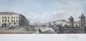 The Anichkov Bridge (From the panorama of the Nevsky Prospekt). Artist: Sadovnikov, Vasily Semyonovich (1800-1879) The Anichkov Bridge (From the panorama of the Nevsky Prospekt). Artist: Sadovnikov, Vasily Semyonovich (1800-1879)