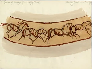 Animal design for pottery, c1950. Creator: Shirley Markham