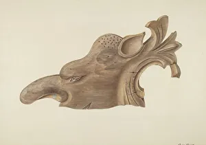 Clayton Clements Prints: Animal Head, c. 1943. Creator: Clements Clayton
