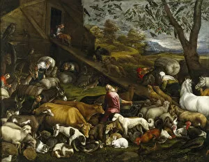The Deluge Gallery: The Animals Board Noahs Ark. Artist: Bassano, Jacopo, il vecchio (ca. 1510-1592)