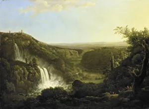 Garden Feature Prints: The Anio Valley with the Waterfalls of Tivoli, 1800-1825. Creator: Cornelis Apostool