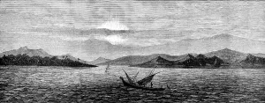Indian Ocean Prints: Anjer, on the Coast of Java, destroyed by the eruption, 1883. Creator: Unknown