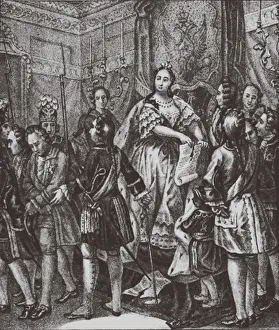 Anna Ivanovna Gallery: Anna Ioannovna tearing to the Conditions, 1730. Artist: Chorikov, Boris Artemyevich (1802-1866)