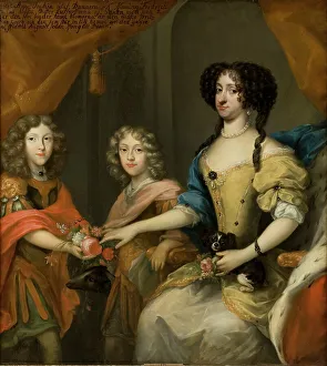 Anna Sophie of Denmark (1647-1717), Electress of Saxony with sons John George and Frederick Augustus