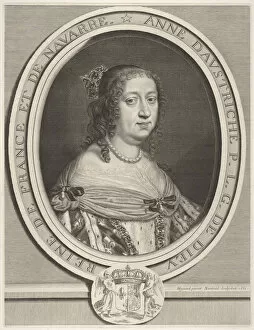 Oval Collection: Anne of Austria, 1660. Creator: Robert Nanteuil
