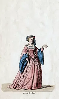 Anne Bullen Gallery: Anne Boleyn, costume design for Shakespeares play, Henry VIII, 19th century