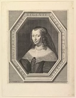 Anne d Autriche, reine de France, en deuil de cour. Creator: Jean Morin