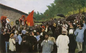 Commemorative Prints: Annual Celebration by the Wall of the Communards at the... Cemetery in Paris, 1883, (1965)