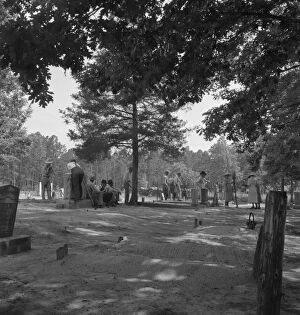 Gravestone Gallery: Annual cleansing day at Wheeleys Church, Person County, North Carolina, 1939