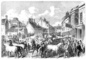 Whipping Prints: The annual horse fair at Horncastle, Lincolnshire, 1864. Creator: Unknown