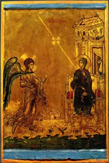 Byzantine Icon Gallery: The Annunciation, 12th century. Artist: Byzantine icon